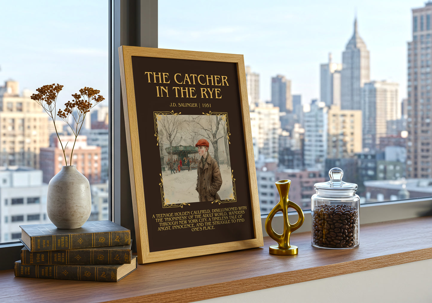 The Catcher in the Rye minimalist poster paper finish options – matte satin gloss