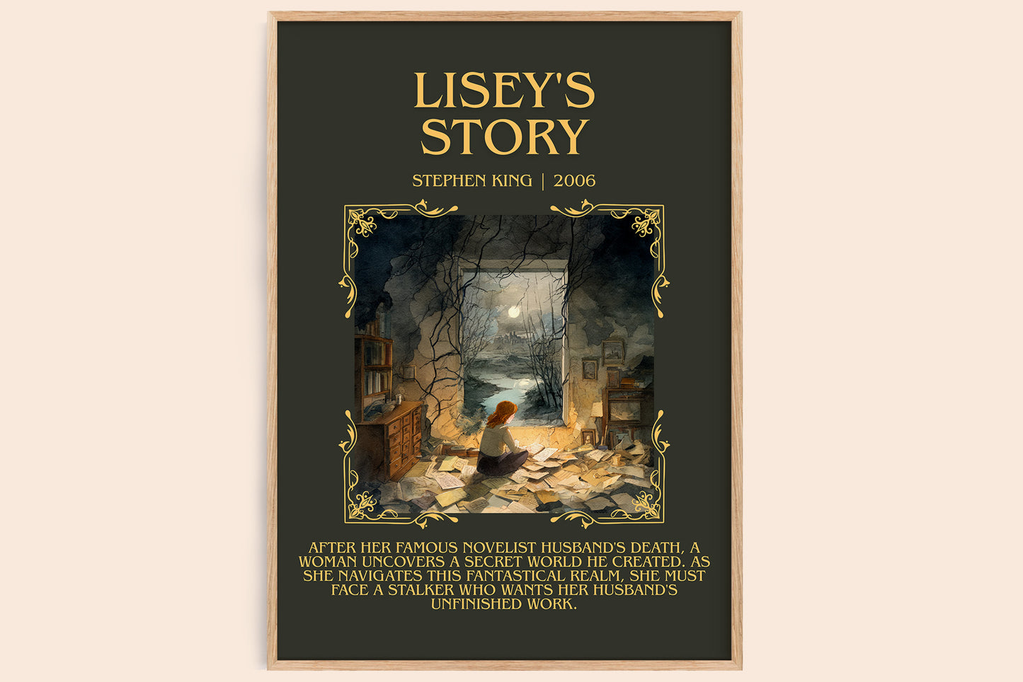 Lisey's Story minimalist book poster by Stephen King – framed literary art print