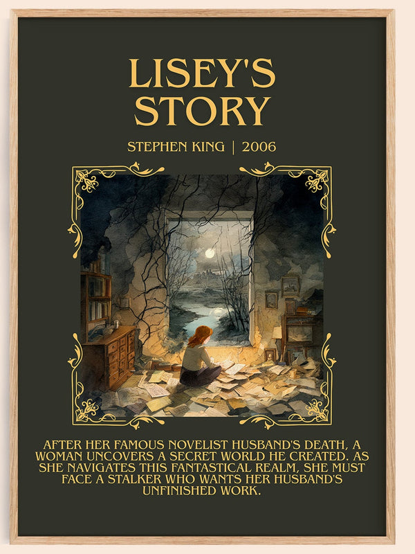 Lisey's Story minimalist book poster by Stephen King – framed literary art print