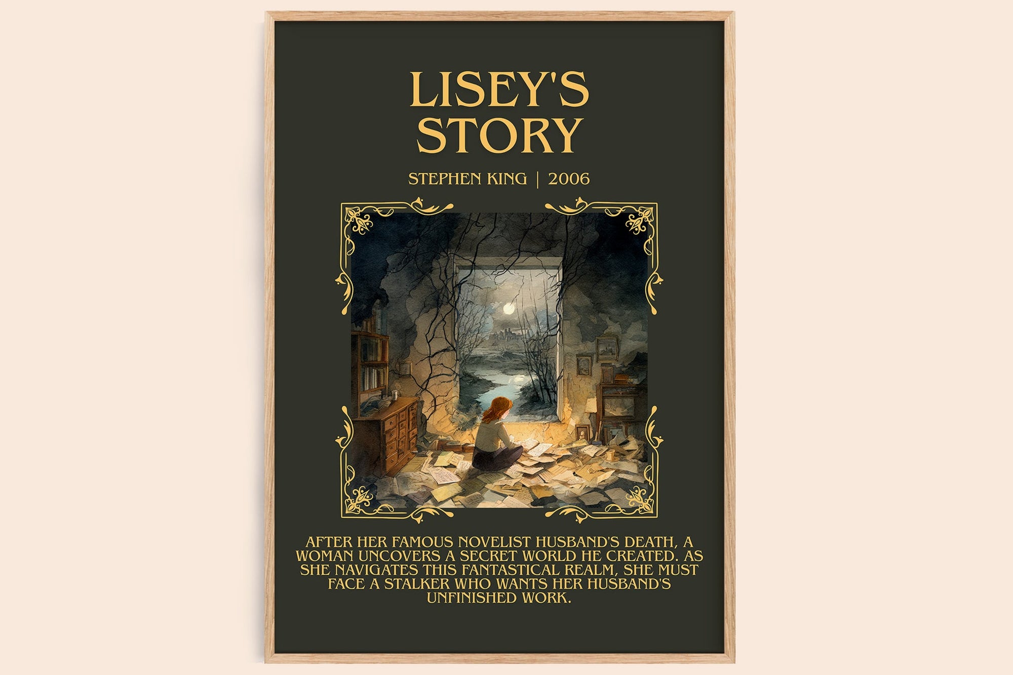 Lisey's Story minimalist book poster by Stephen King – framed literary art print
