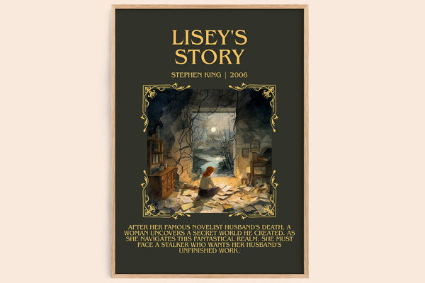 Lisey's Story minimalist book poster by Stephen King – framed literary art print