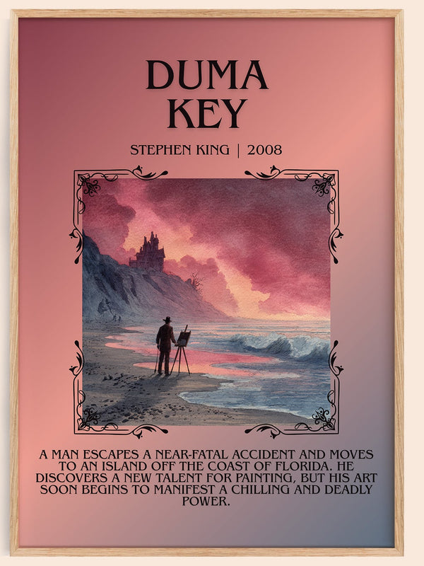 Duma Key minimalist book poster by Stephen King – framed literary art print