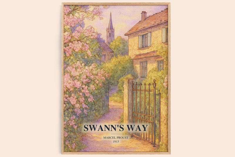 Swann'S Way Book Watercolour Illustration by Marcel Proust (Edge style)