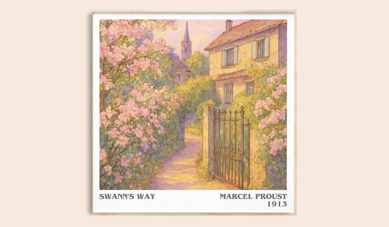 Swann's Way Literary Art Print by Marcel Proust (Square style)