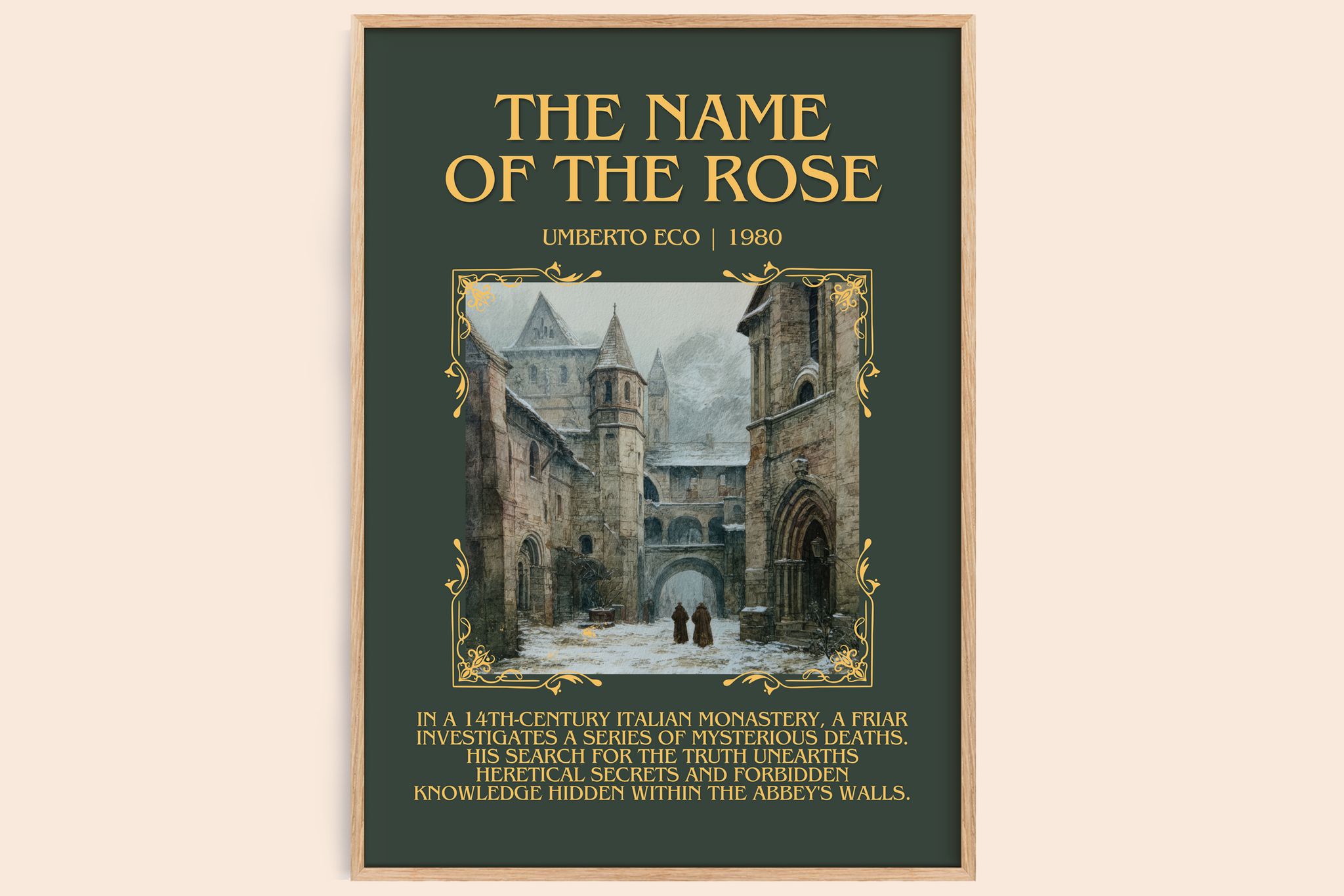 The Name of the Rose Minimalist Book Poster by Umberto Eco