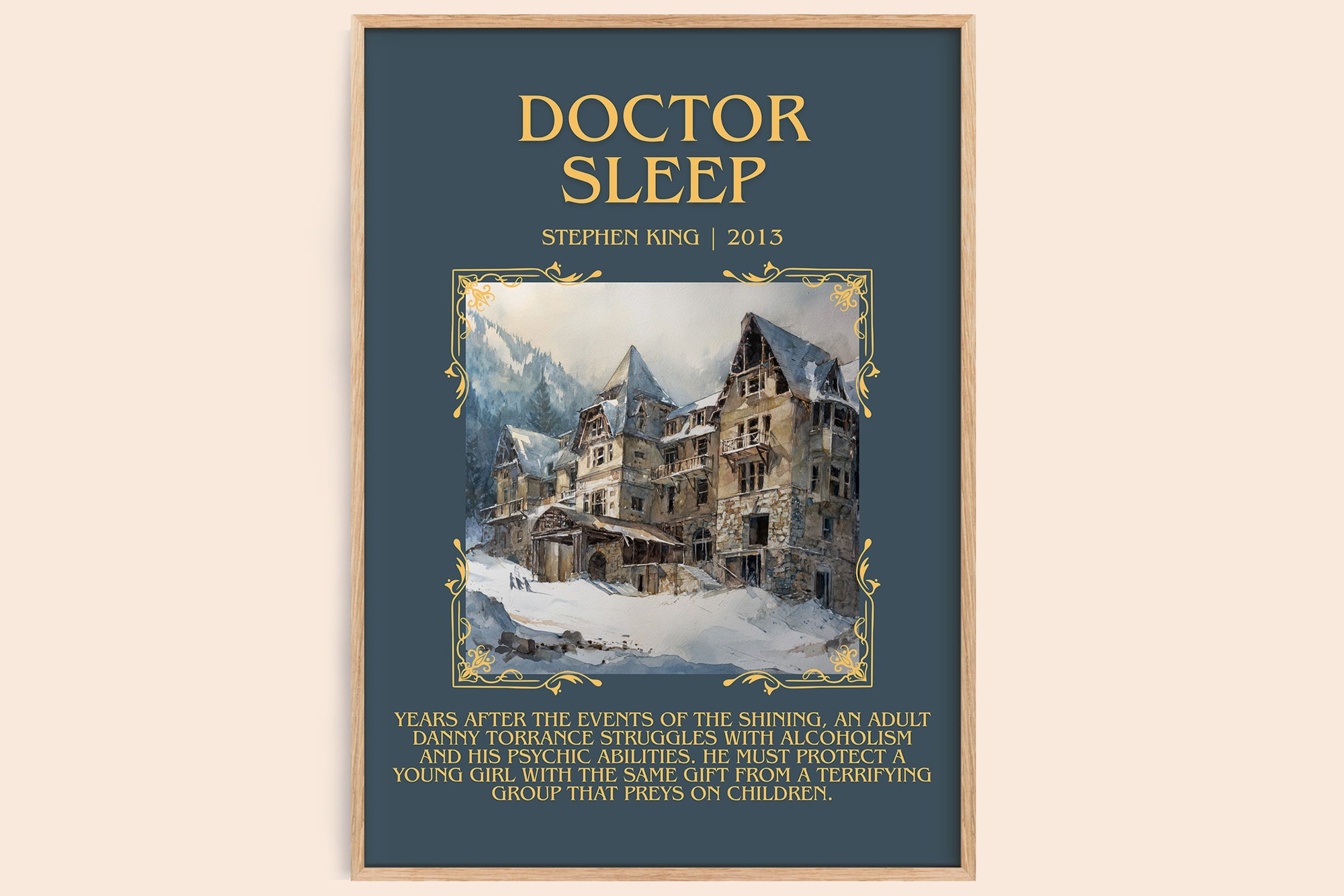 Doctor Sleep minimalist book poster by Stephen King – framed literary art print