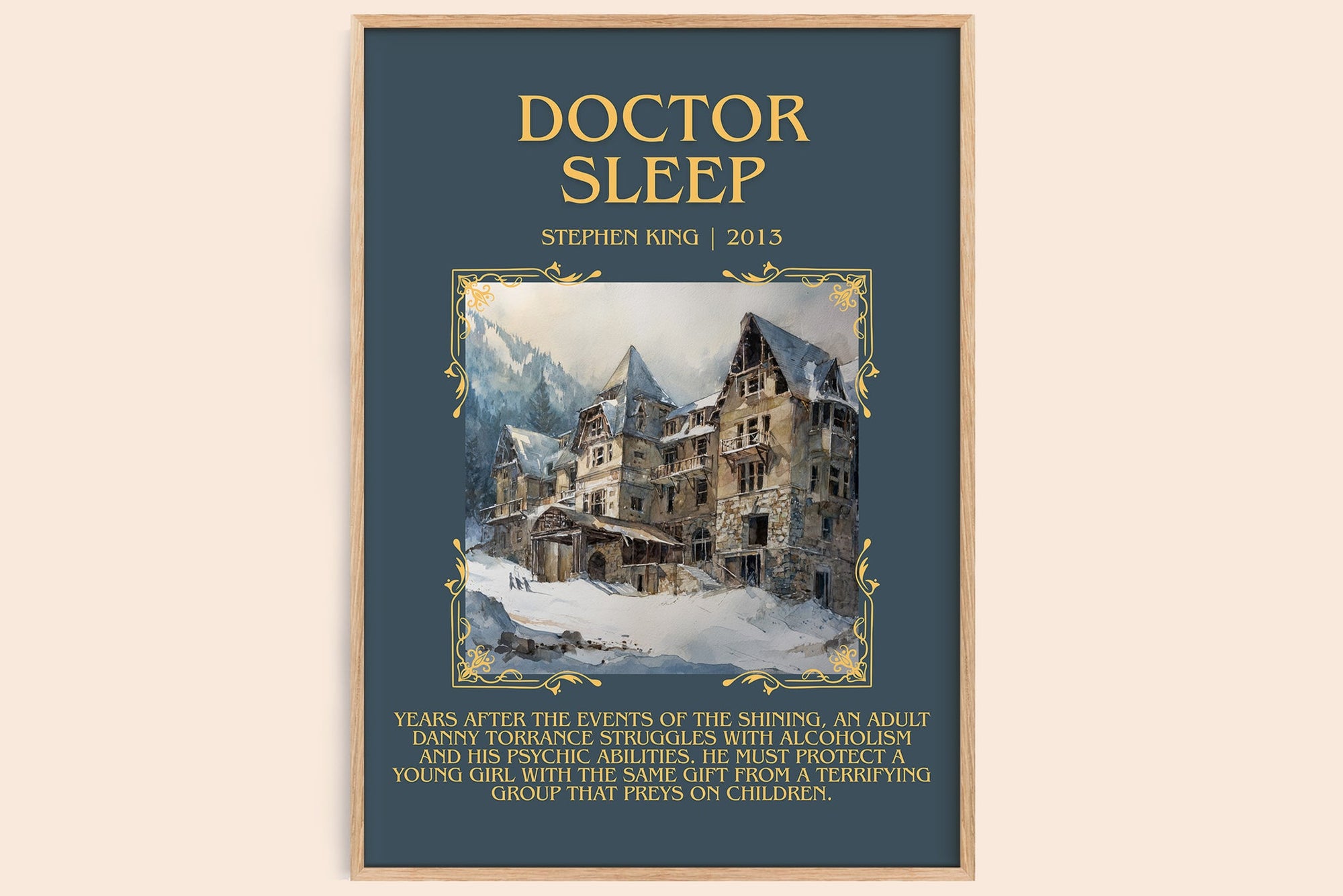 Doctor Sleep minimalist book poster by Stephen King – framed literary art print