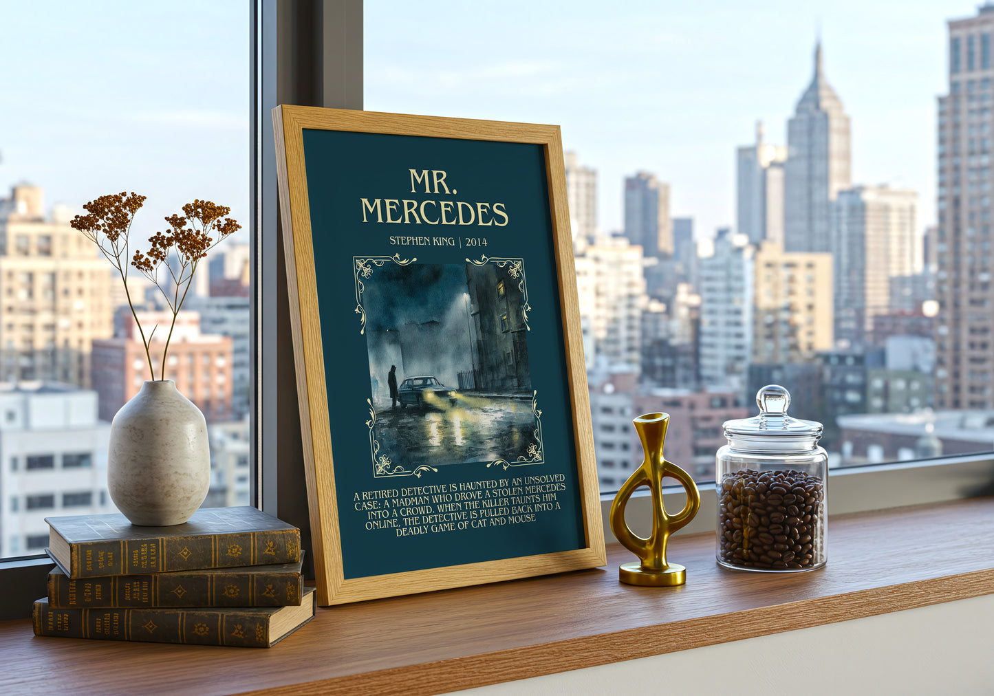Mr. Mercedes minimalist poster paper finish options – matte satin gloss