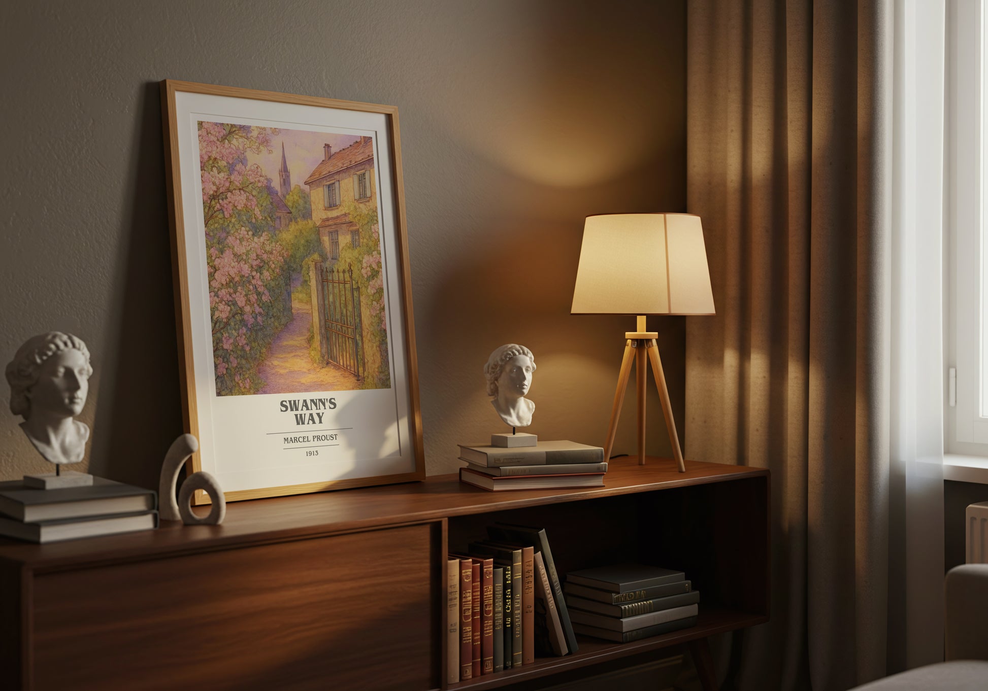 Swann's Way book cover book poster framed on wall – classic literature wall art