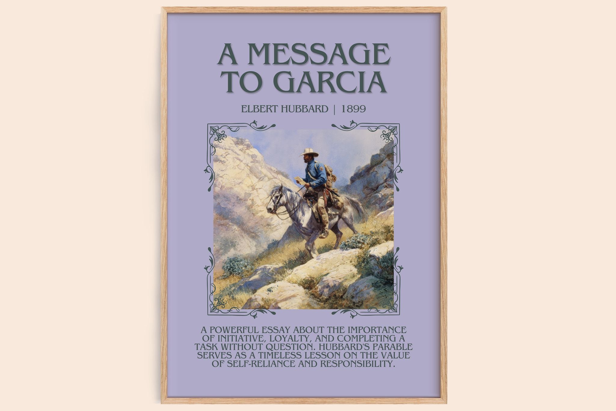 A Message to Garcia Minimalist Book Poster by Elbert Hubbard