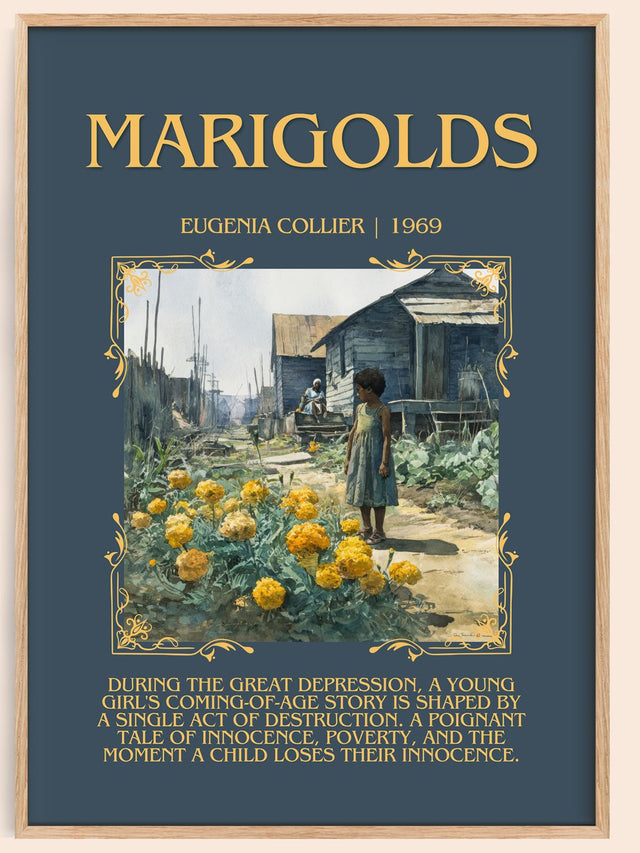 Marigolds Minimalist Book Poster by Eugenia Collier