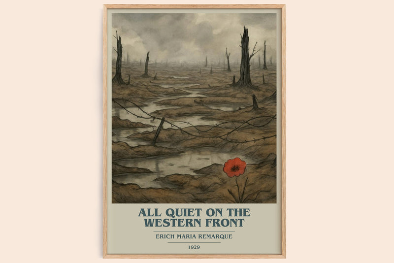 All Quiet On The Western Front Book Cover Poster by E. Remarque (Modern Minimalist style)