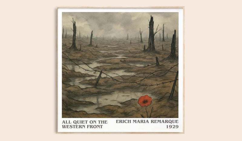 All Quiet On The Western Front Literary Art Print by E. Remarque (Square style)