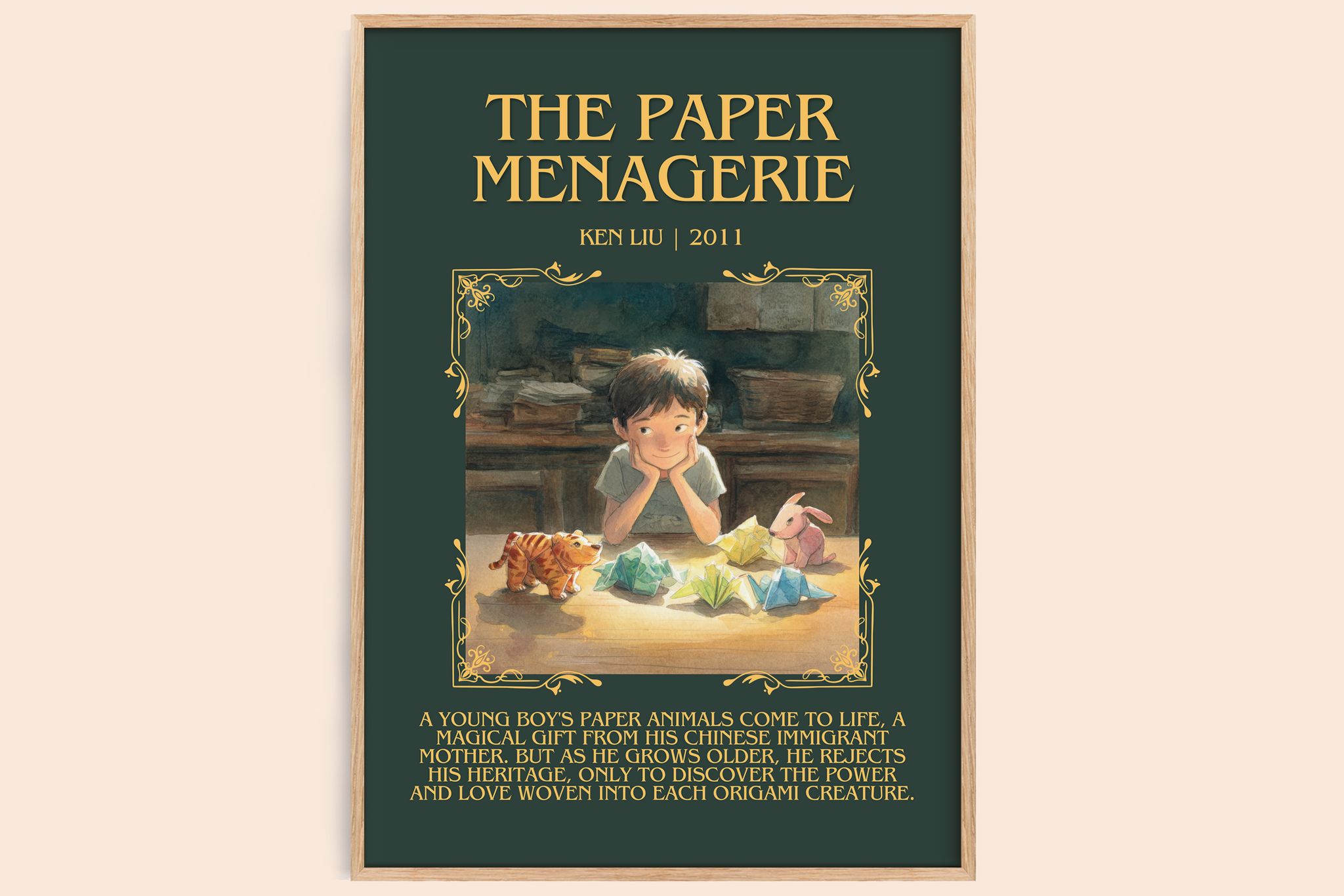 The Paper Menagerie Minimalist Book Poster by Ken Liu