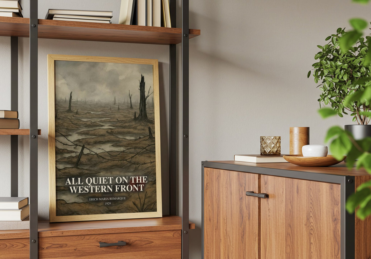 All Quiet On The Western Front book watercolour illustration paper finish options – matte satin gloss