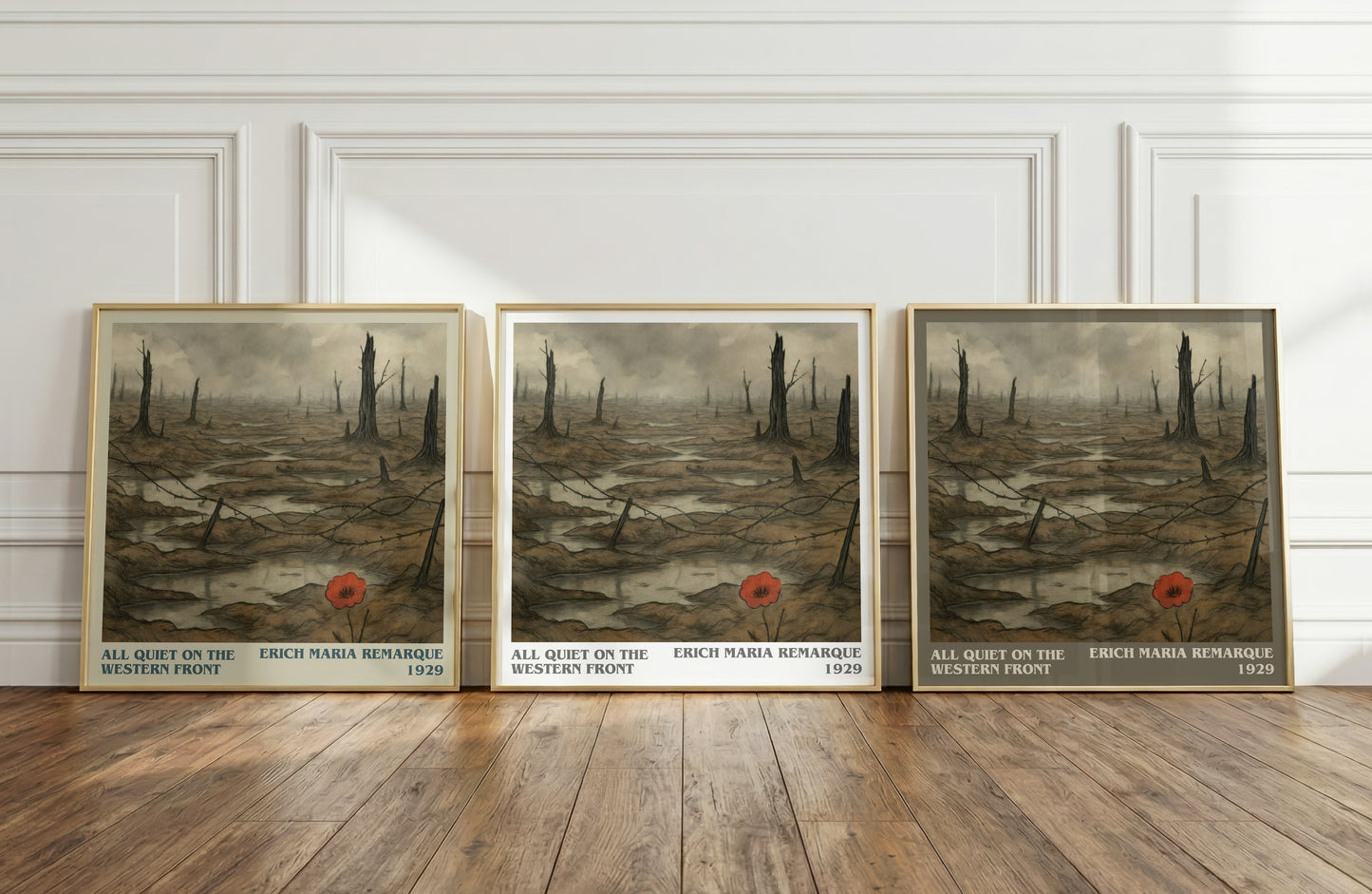 All Quiet On The Western Front literary art print colour and style options – Erich Maria Remarque book art