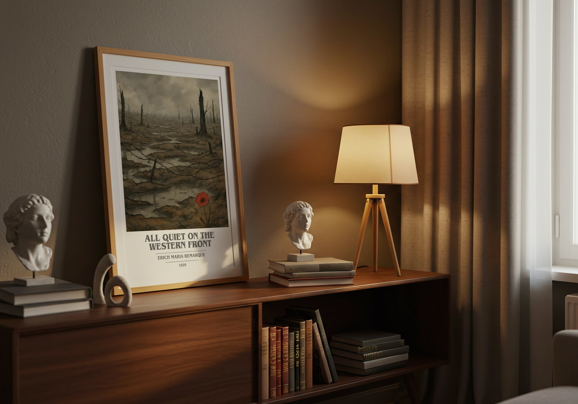 All Quiet On The Western Front book cover book poster framed on wall – historical fiction wall art