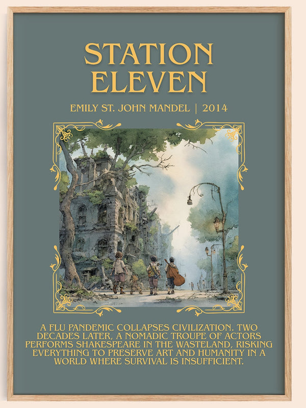 Station Eleven minimalist book poster by Emily St John Mandel – framed literary art print