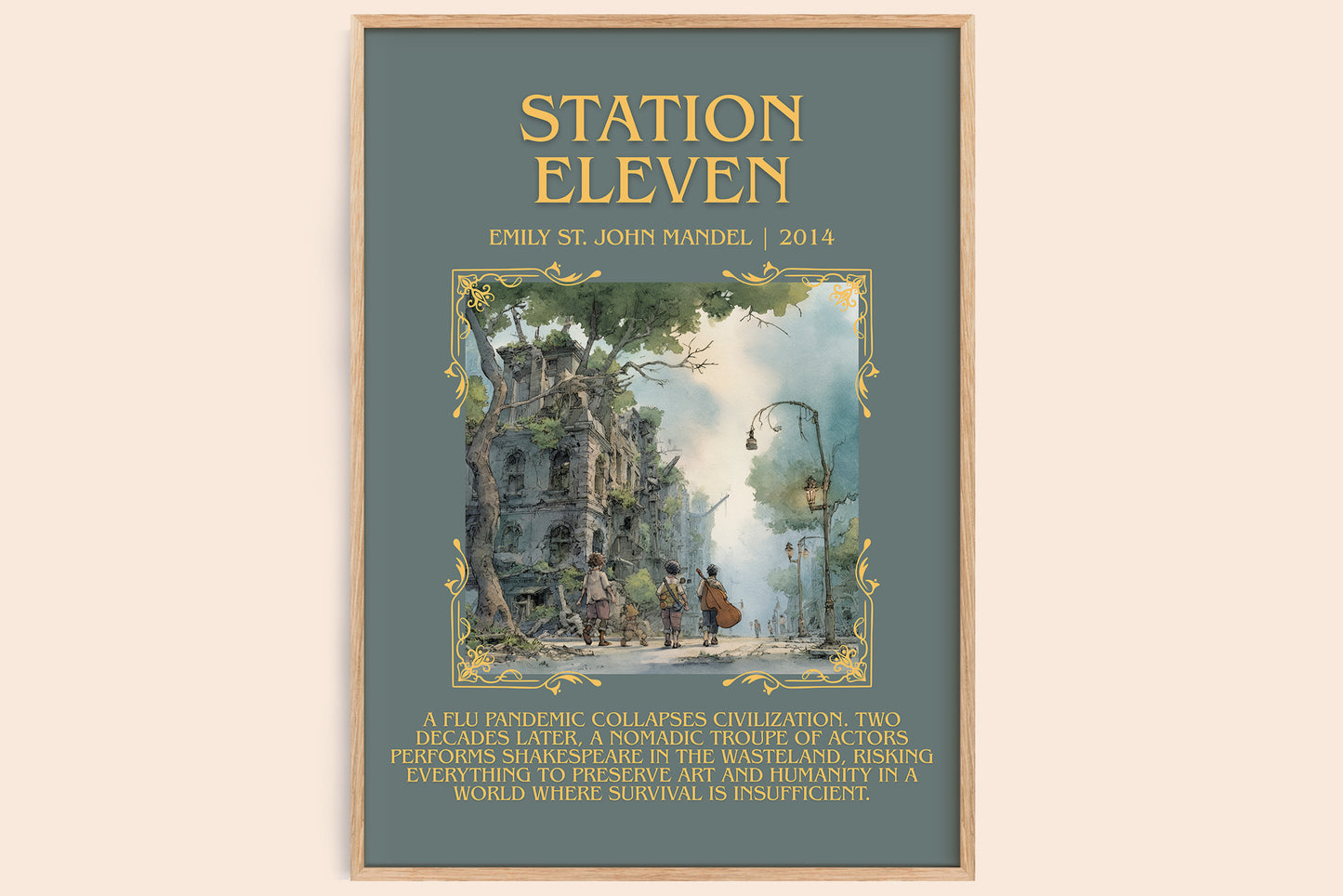 Station Eleven minimalist book poster by Emily St John Mandel – framed literary art print