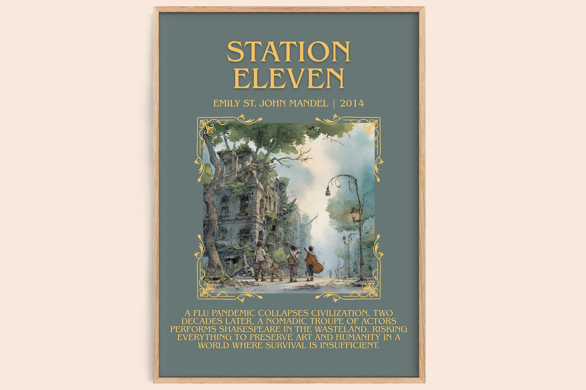 Station Eleven minimalist book poster by Emily St John Mandel – framed literary art print