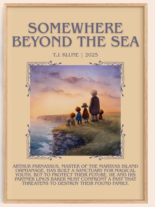 Somewhere Beyond the Sea minimalist book poster by TJ Klune – framed literary art print
