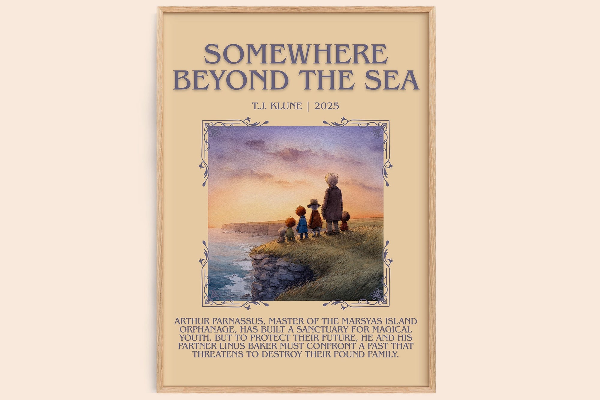 Somewhere Beyond the Sea minimalist book poster by TJ Klune – framed literary art print