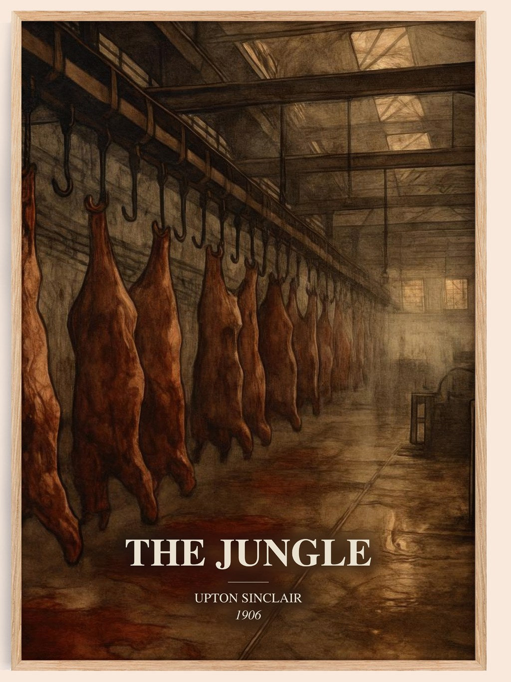 The Jungle watercolour book poster by Upton Sinclair – framed literary art print