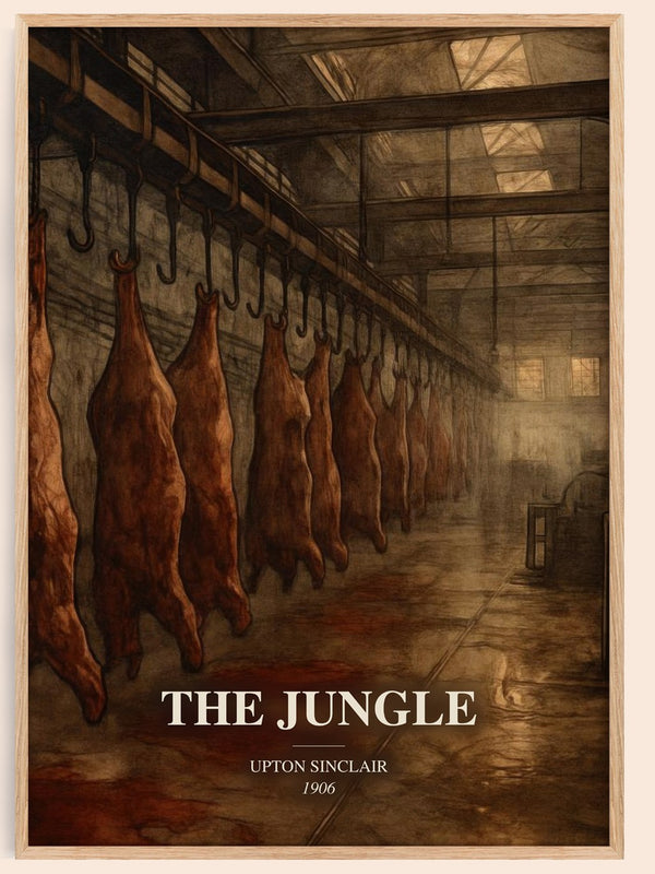 The Jungle watercolour book poster by Upton Sinclair – framed literary art print