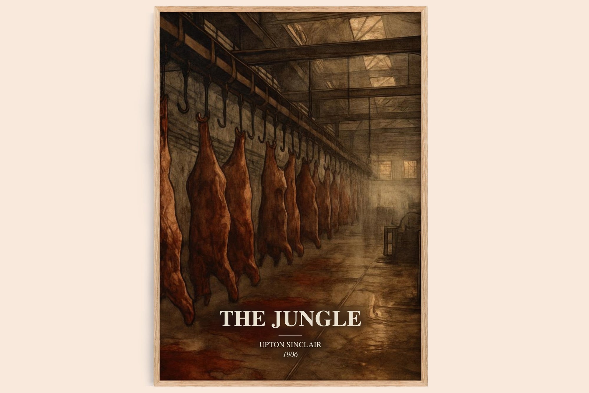 The Jungle watercolour book poster by Upton Sinclair – framed literary art print