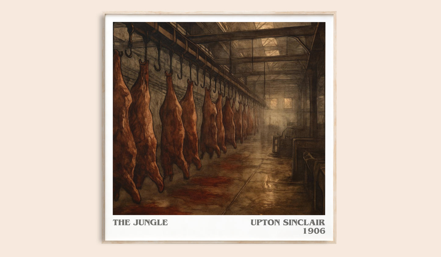 The Jungle literary book poster by Upton Sinclair – framed literary art print