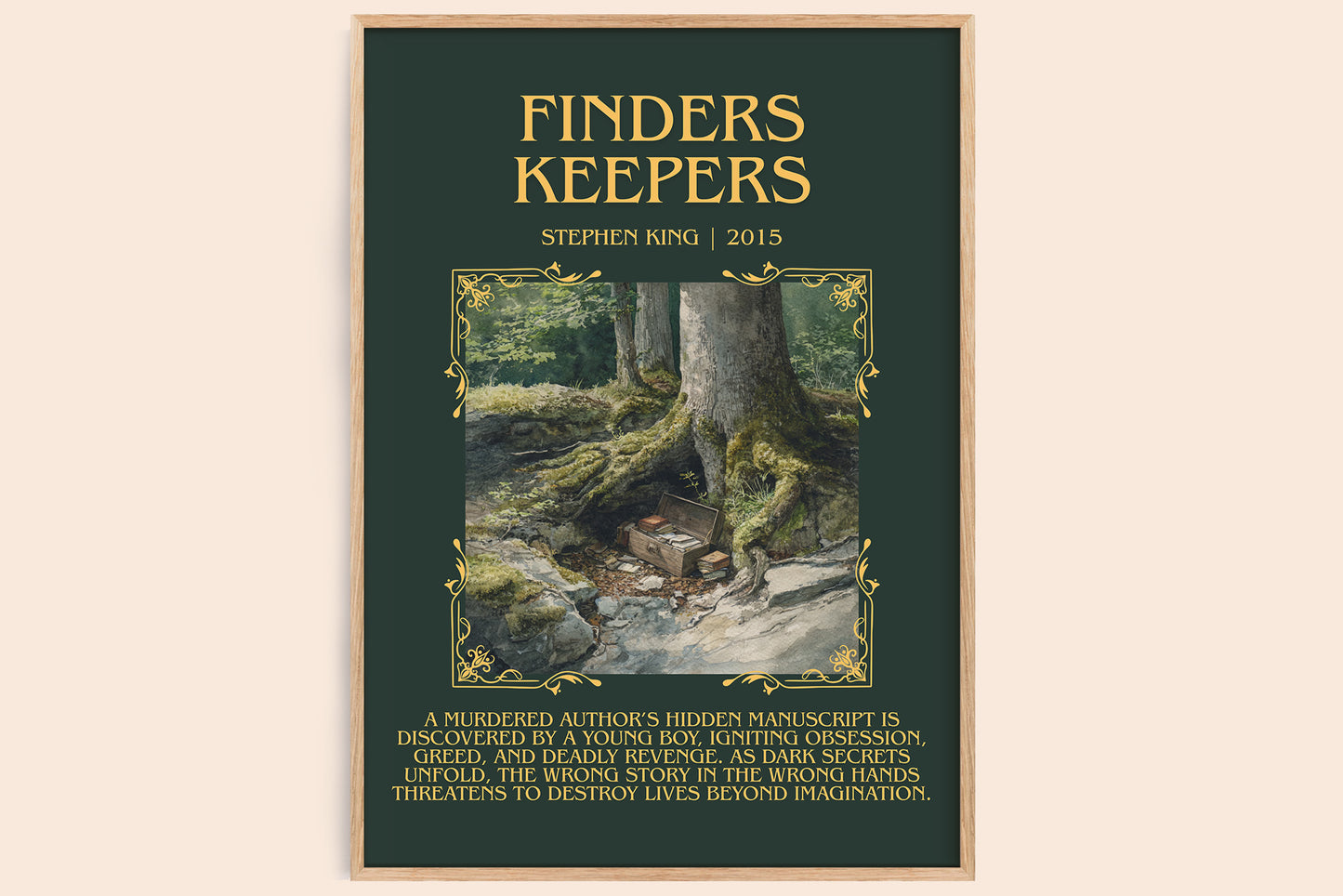Finders Keepers minimalist book poster by Stephen King – framed literary art print