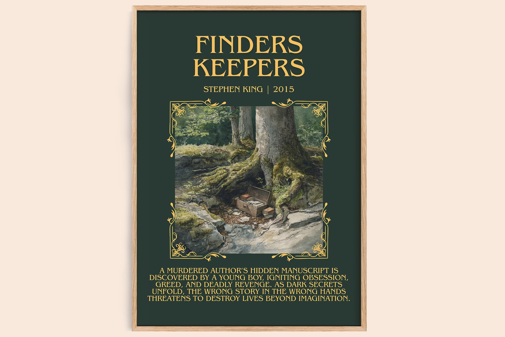 Finders Keepers minimalist book poster by Stephen King – framed literary art print