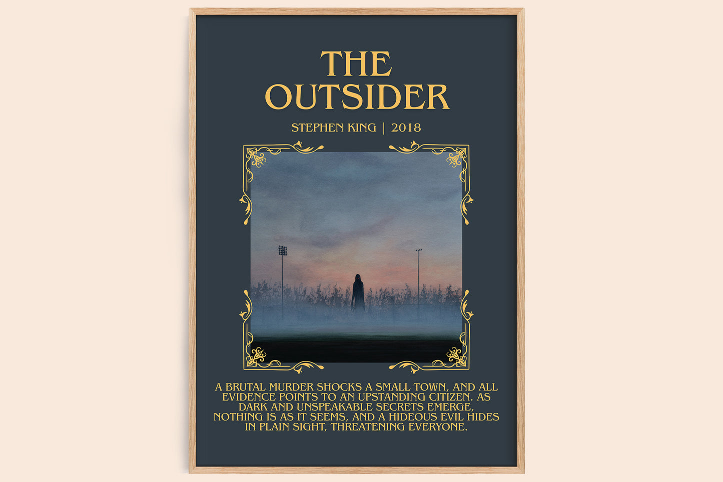 The Outsider minimalist book poster by Stephen King – framed literary art print