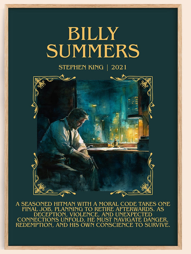 Billy Summers Minimalist Book Poster by Stephen King