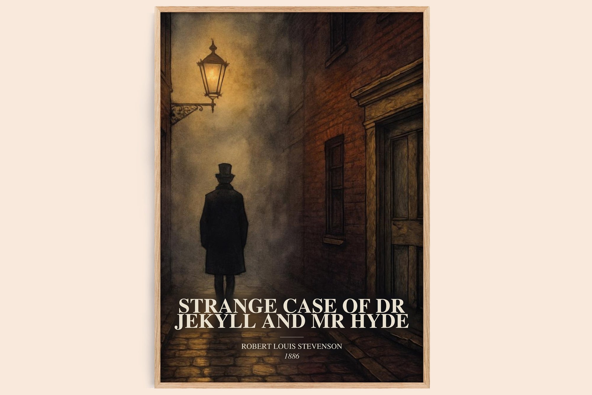 Strange Case Of Dr Jekyll And Mr Hyde watercolour book poster by Robert Louis Stevenson – framed literary art print