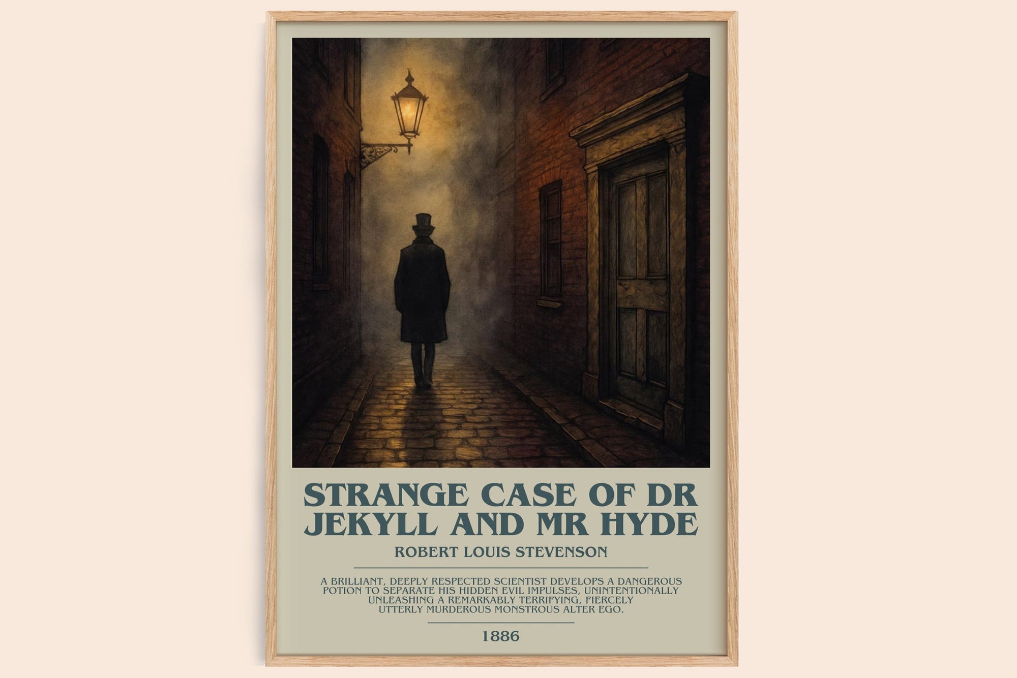 Strange Case Of Dr Jekyll And Mr Hyde bookish book poster by Robert Louis Stevenson – framed literary art print