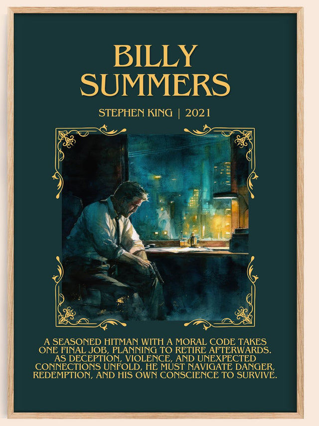Billy Summers Minimalist Book Poster by Stephen King
