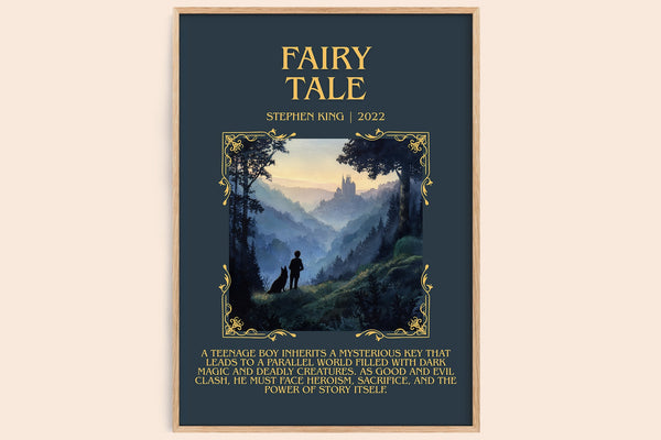 Fairy Tale minimalist book poster by Stephen King – framed literary art print