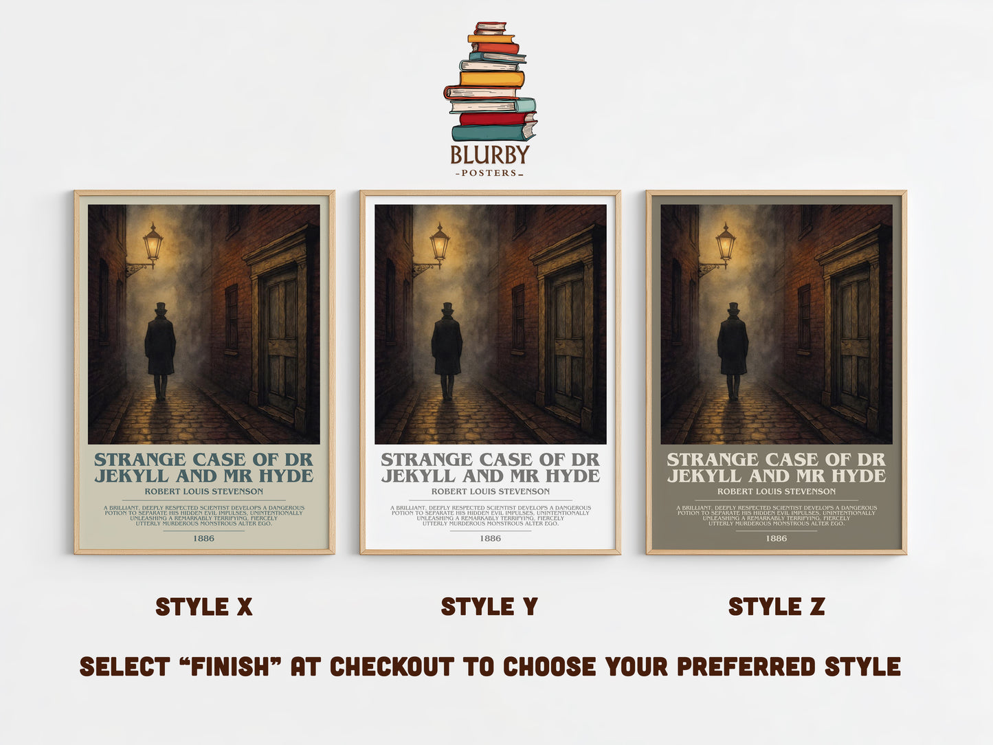 Strange Case Of Dr Jekyll And Mr Hyde bookish print in frame leaning in hallway – gothic wall art