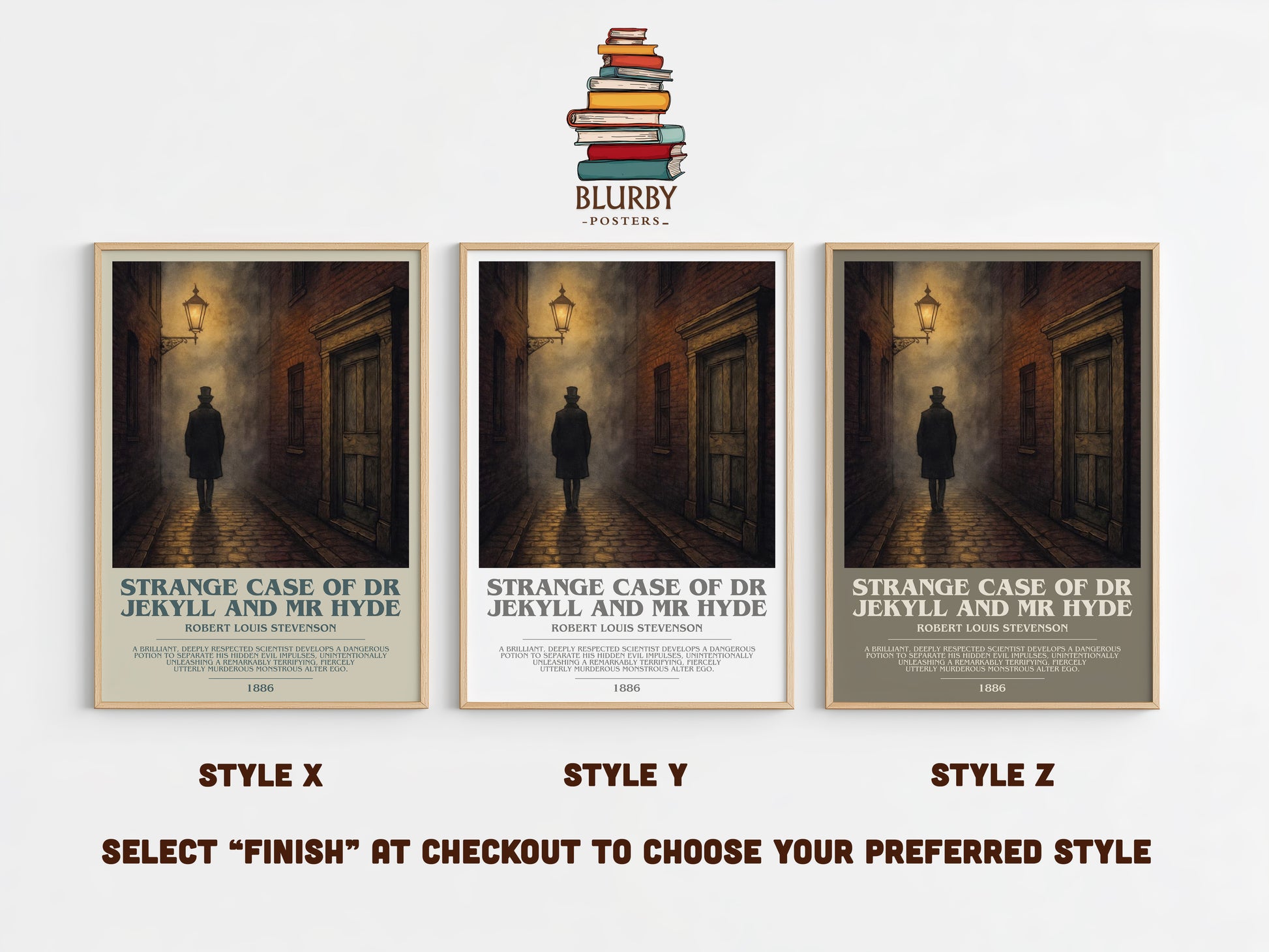 Strange Case Of Dr Jekyll And Mr Hyde bookish print in frame leaning in hallway – gothic wall art