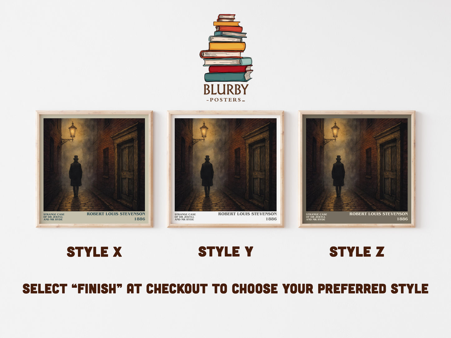 Strange Case Of Dr Jekyll And Mr Hyde literary print in frame leaning in hallway – gothic wall art