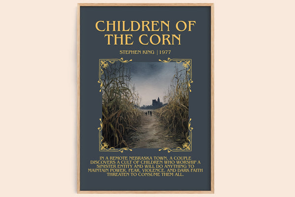 Children of the Corn minimalist book poster by Stephen King – framed literary art print