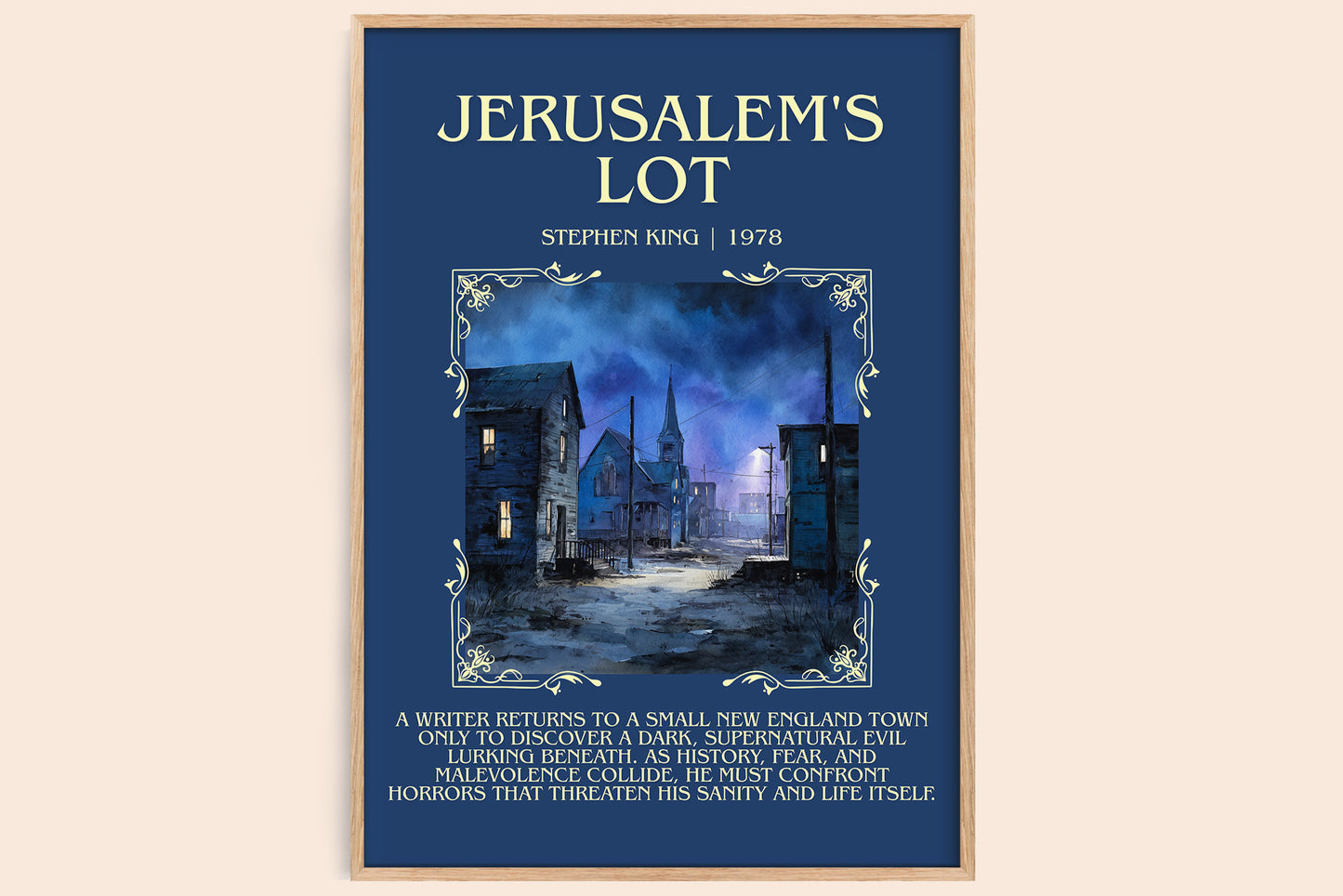 Jerusalem's Lot minimalist book poster by Stephen King – framed literary art print