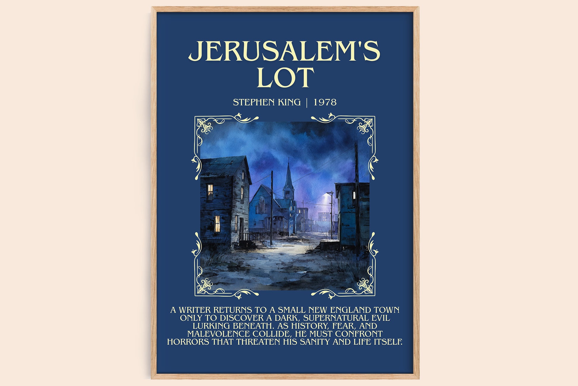Jerusalem's Lot minimalist book poster by Stephen King – framed literary art print
