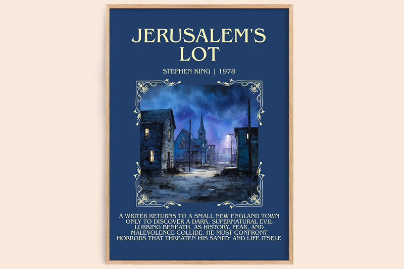 Jerusalem's Lot minimalist book poster by Stephen King – framed literary art print