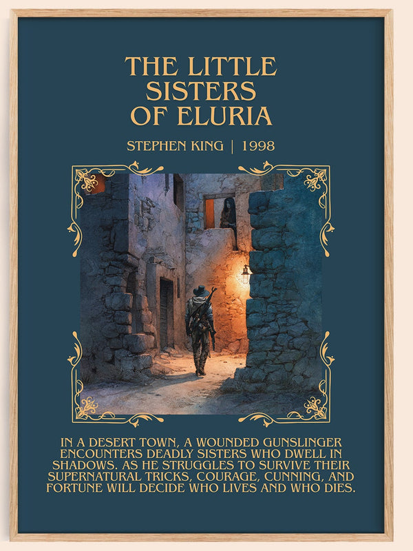 The Little Sisters Of Eluria minimalist book poster by Stephen King – framed literary art print