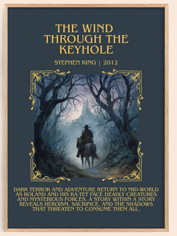 The Wind Through The Keyhole minimalist book poster by Stephen King – framed literary art print