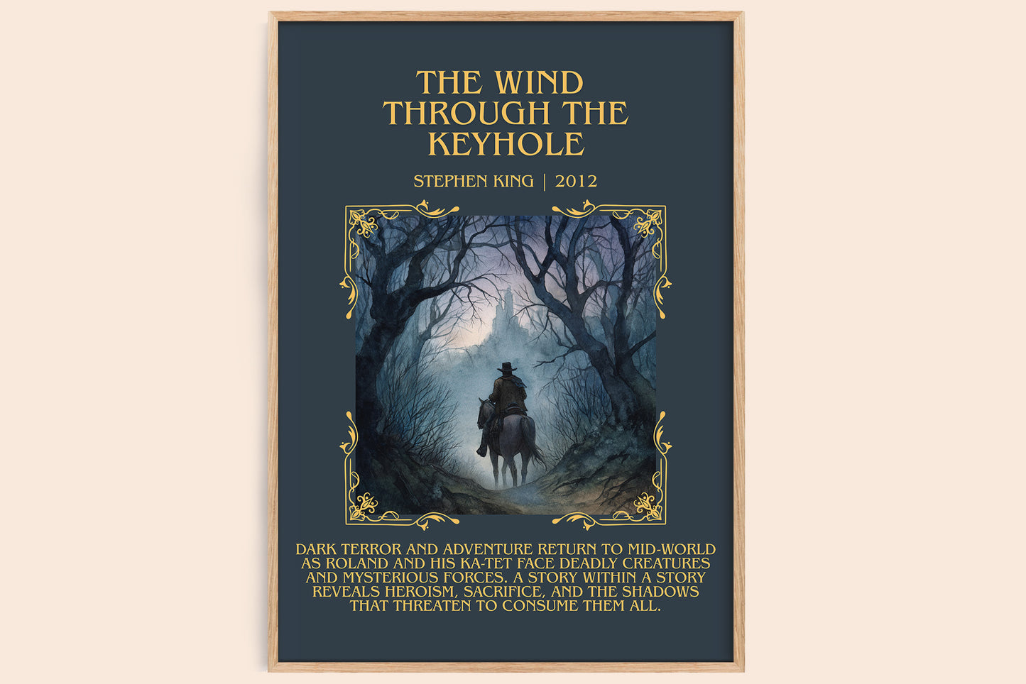 The Wind Through The Keyhole minimalist book poster by Stephen King – framed literary art print