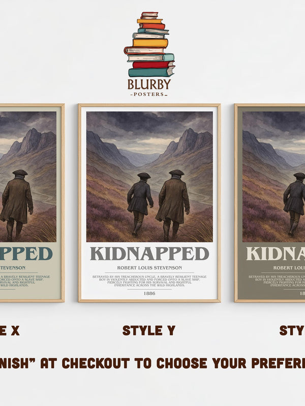 Kidnapped bookish print in frame leaning in hallway – adventure wall art