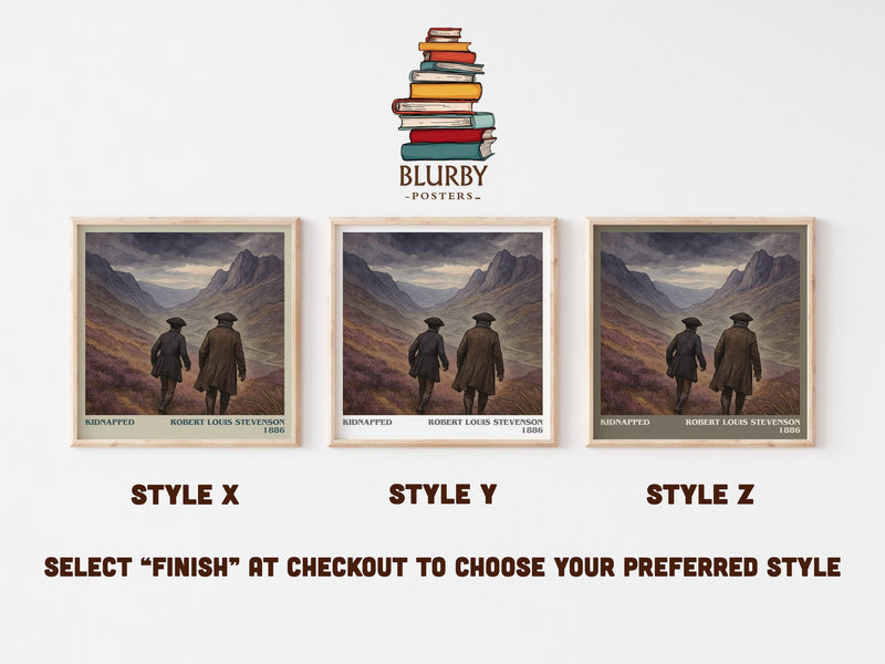 Kidnapped literary print in frame leaning in hallway – adventure wall art